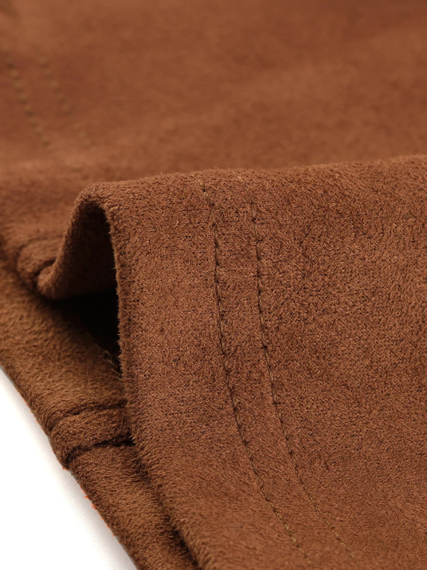 Women'S Faux Suede Blazer Lapel Collar Long Sleeve Wear-To-Work Jacket L Caramel