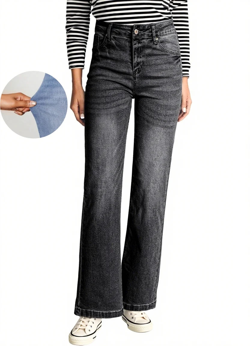 Wide Leg Jeans for Women Casual Loose Stretch Denim Pants Fashion Retro High Rise Wide-Leg Jean Trousers with Pockets US Size 4