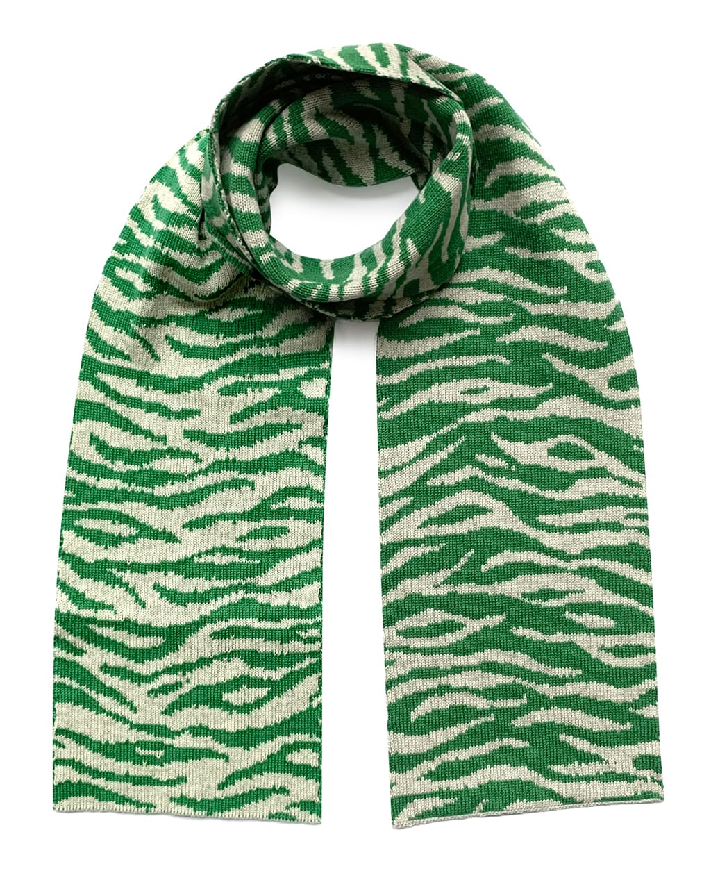 Tiger Wool & Cashmere Scarf Green-1