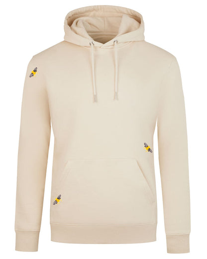 Bee Embroidered Hoodie Ecru Women-0